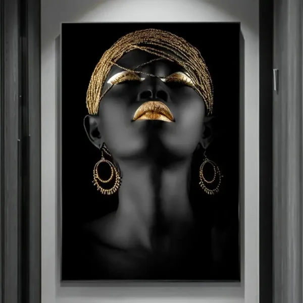  1pcs  Décoration murale élégante noire et dorée