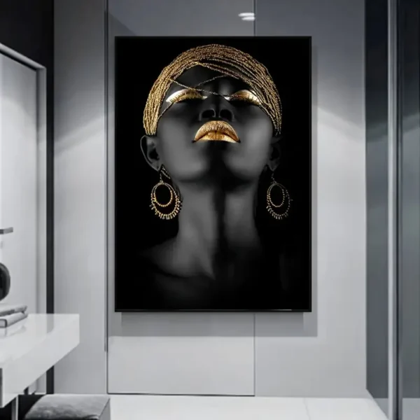  1pcs  Décoration murale élégante noire et dorée