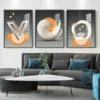 3Pcs d’art mural encadré de style lumineux peinture abstraite en cristal