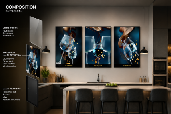 Cadre Décoratif Élégant Verres Artistique