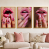 Ensemble de 3 Cadres Glamour Roses