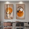 3 Pieces Peintures porcelaine en cristal abstraitesArt Mural