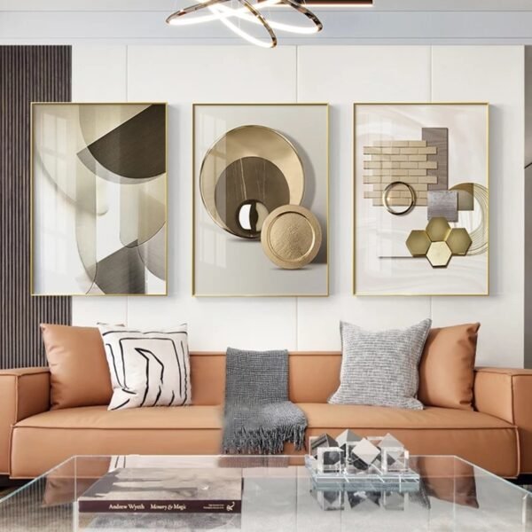 3pcs Art Mural de Luxe Léger pour Hôtel Décoration