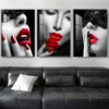 3pcs Toile Encadrée Art Mural - Femmes Professionnelles Modernes avec Lèvres Rouges,
