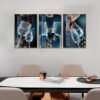 3pcs Art Abstrait de verre a vin pour salle a manger