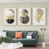 3 pieces Art mural moderne de luxe lumineux