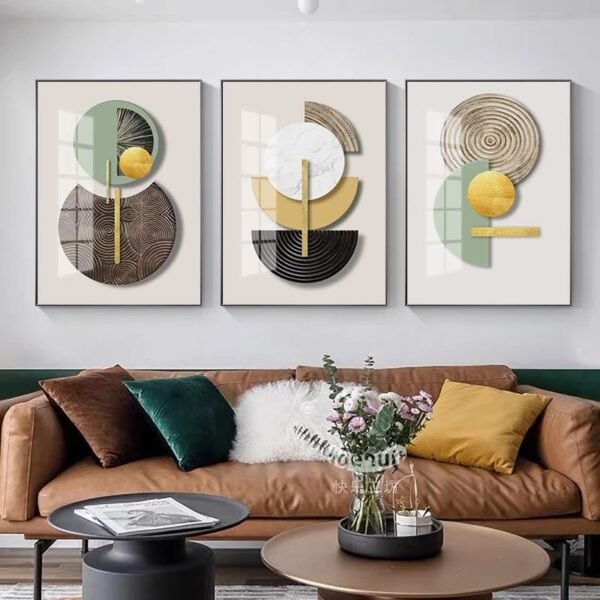 3 pieces Art mural moderne de luxe lumineux