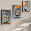 Hb8f7778707be4dcea05e9273936a885bY 3 pièces Peinture sur toile géométrique abstraite