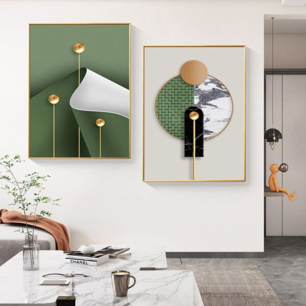 Hd41a225c97a34fde8711d1f04b9d40c8D 3pcs Peinture murale de style moderne peintures vertes