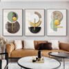 3 pieces Art mural moderne de luxe lumineux