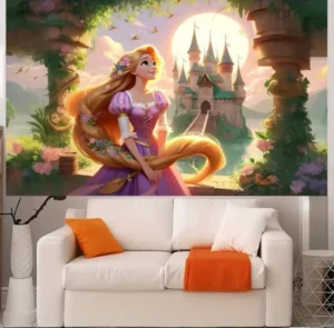 1pcs cadre décoratif représentant Raiponce, la princesse de la nuit