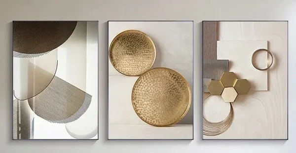 3 pcs Tableau Mural Moderne en porcelaine