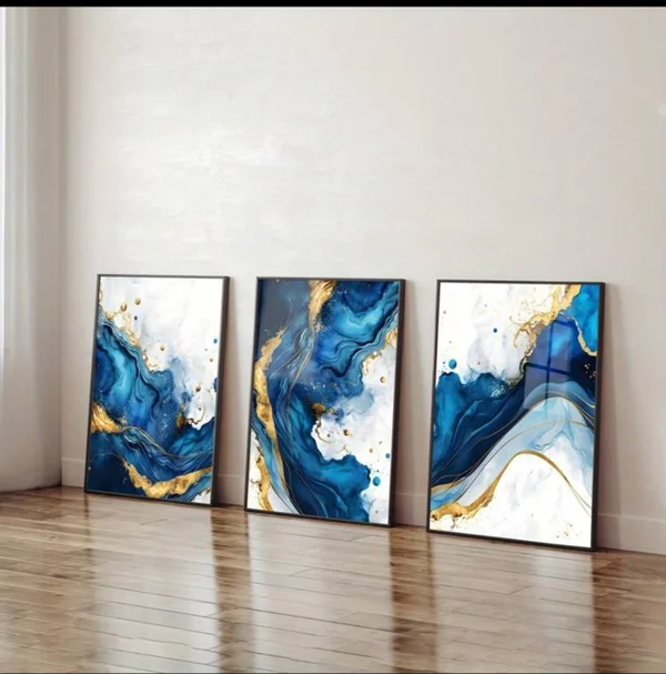 Trois beaux tableaux très élégants pour votre maison, dimensions 50*70 cm cristal porcelaine