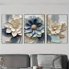 3 pièces Affiches sur canevas florales élégantes