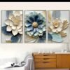 3 pièces Affiches sur canevas florales élégantes