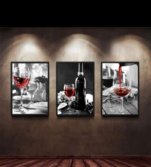 3pièces/set Décoration Murale encased Noir