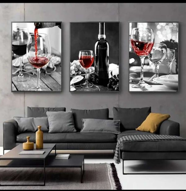 3pièces/set Décoration Murale encased Noir