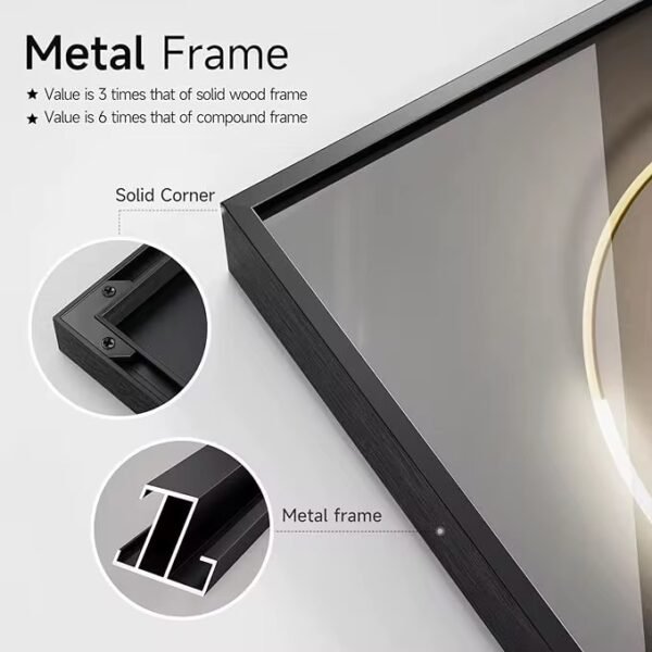 IMG_1088 3 pièces d'Art Mural Moderne Bleu Marine & Doré