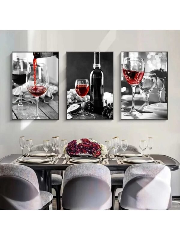 3pièces/set Décoration Murale encased Noir