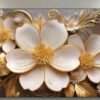 Élégante Mural Cadre sur Toile avec Fleurs Dorées