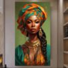 [2D Flat] 1pièce Portrait africain vibrante en Cristal porcelaine - Décoration murale