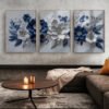 pièces/set Affiches d'art mural moderne, impressions en cristal porcelain florales