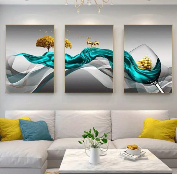 3pcs Art mural pour cuisine très elegant
