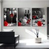 3pcs, 2D Plat Cadre Décoratif Peinture Vintage Vin et Roses