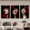 3pcs/set, Peinture sur toile-encadrée, Femme