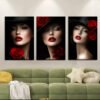 3pcs/set, Peinture sur toile-encadrée, Femme
