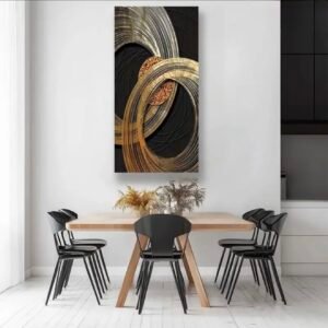 1pcs Art sur Toile 2D/ÉnCadre - Motif Géométrique Abstrait Imprimé avec Ligne