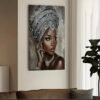 2D Plat 1pc, Femme Africaine en Diadème Articulé  Énadre Artwork