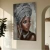 2D Plat 1pc, Femme Africaine en Diadème Articulé  Énadre Artwork