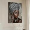 2D Plat 1pc, Femme Africaine en Diadème Articulé  Énadre Artwork