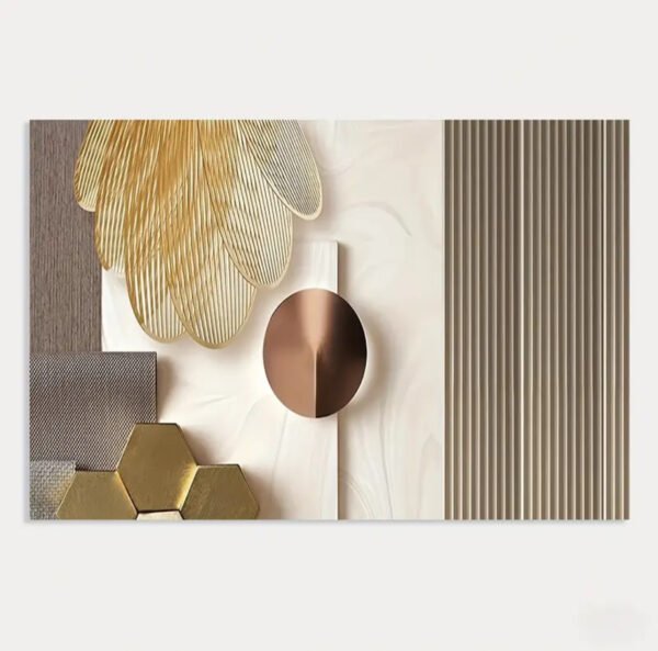 2D Plat, 1pc Modern Abstract Geometric Art Wall Art Peinture sur toile - 60*120 cm Éncadre