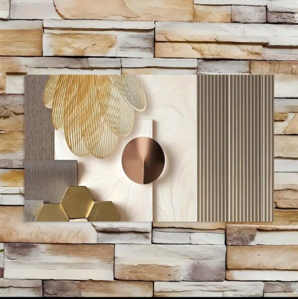 2D Plat, 1pc Modern Abstract Geometric Art Wall Art Peinture sur toile - 60*120 cm Éncadre