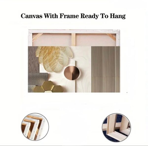 2D Plat, 1pc Modern Abstract Geometric Art Wall Art Peinture sur toile - 60*120 cm Éncadre