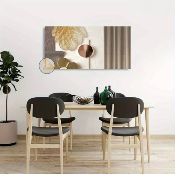 2D Plat, 1pc Modern Abstract Geometric Art Wall Art Peinture sur toile - 60*120 cm Éncadre