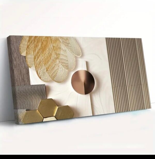 2D Plat, 1pc Modern Abstract Geometric Art Wall Art Peinture sur toile - 60*120 cm Éncadre