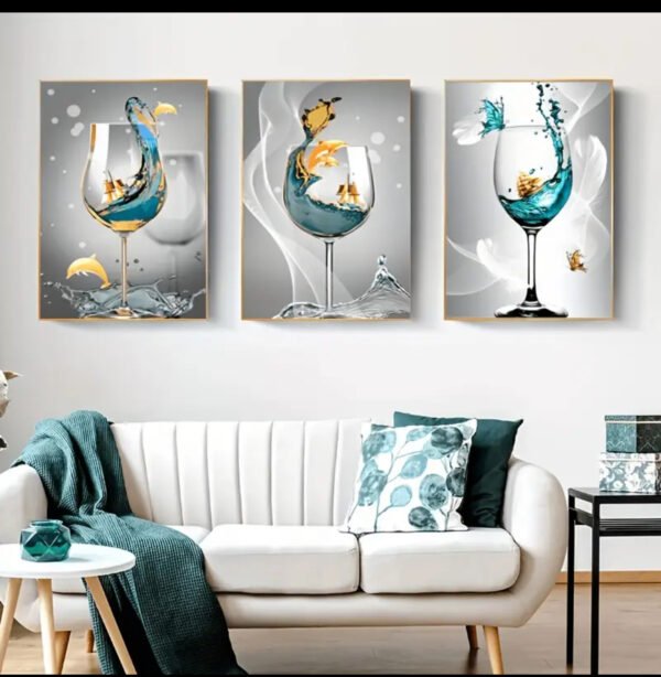 3 pièces Affiche sur Toile Sans encadre, Art Moderne,