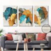 [2D Flat] 3pcs, 2D Impression sur toile encadre, Art décoratif pour la maison, Ensemble de 3