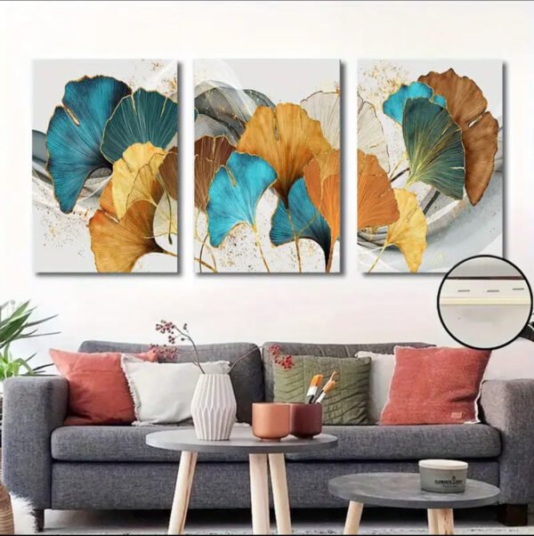 [2D Flat] 3pcs, 2D Impression sur toile encadre, Art décoratif pour la maison, Ensemble de 3