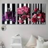 2D Plat, [JIT]3pcs, Peintures sur toile 2D  encadre - Impression d'Art Hortensia Rose & Parfum