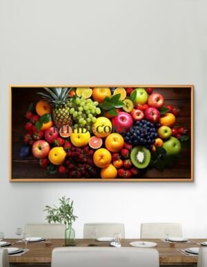 1 Affiche obstrait de Fruits Modernes avec cadre aluminium doré Cadre