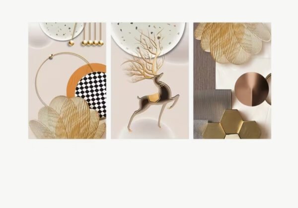 Tableaux Abstraits Géométriques Modernes de Cerfs