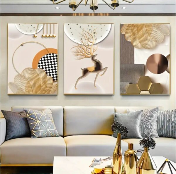 Tableaux Abstraits Géométriques Modernes de Cerfs