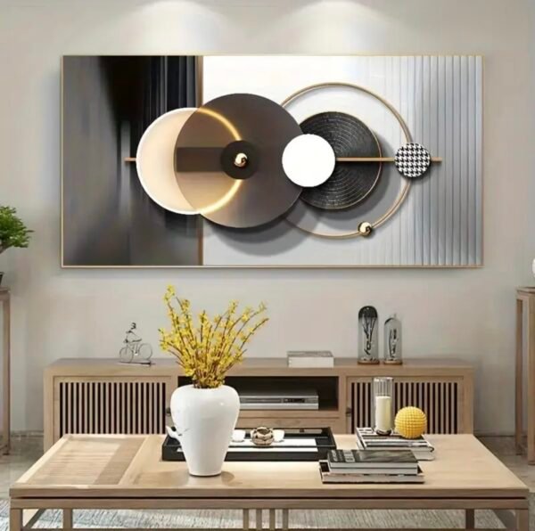 Art Impression Cristal Porcelaine avec Encadrement Doré