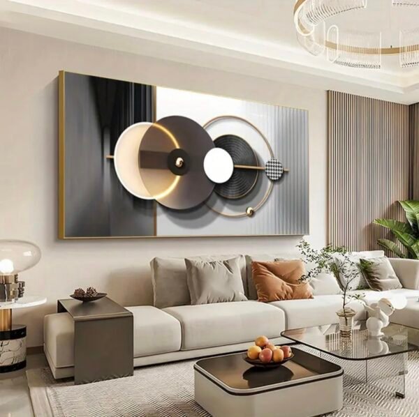 Art Impression Cristal Porcelaine avec Encadrement Doré