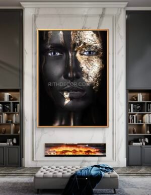 Modern African Porcelain Crystal Frame