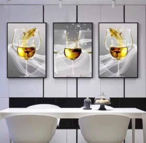 3 Pièces Peinture Moderne pour Salle à Manger